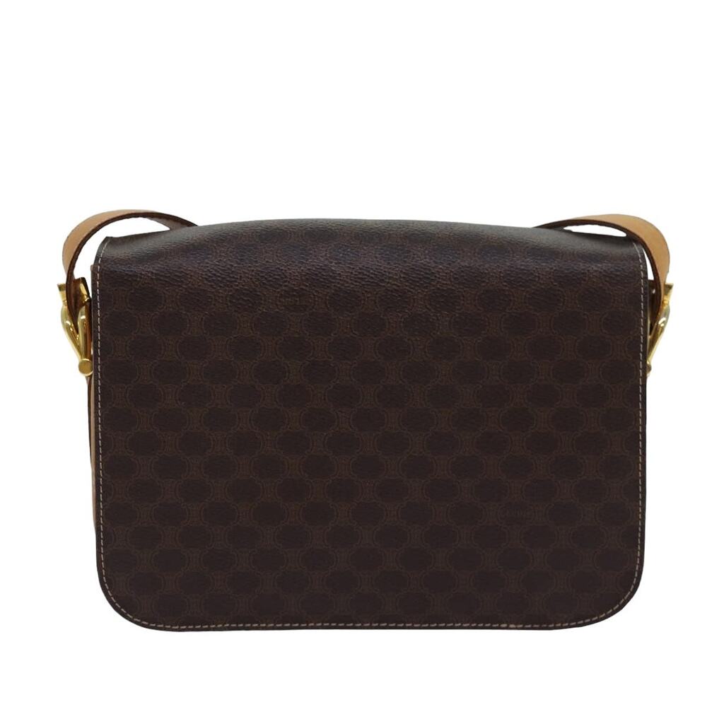 CELINE Macadam Canvas Shoulder Bag Pvc Leather Brown - Picture 2 of 16